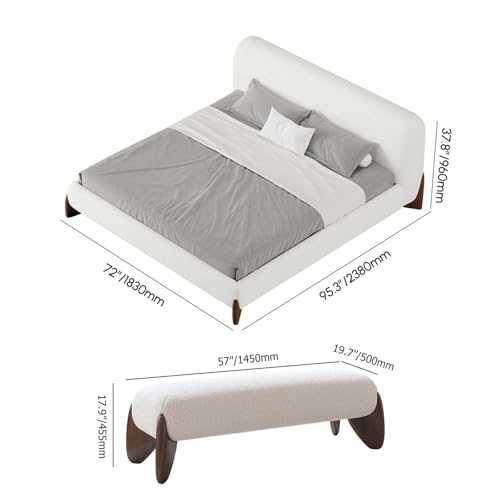 homary Upholstered Bed with Bench 2-Piece Bedroom Set