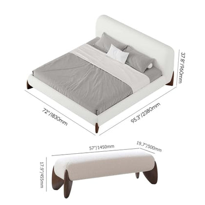 homary Upholstered Bed with Bench 2-Piece Bedroom Set