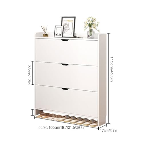 Farmhouse Shoe Storage Cabinet with Drawer