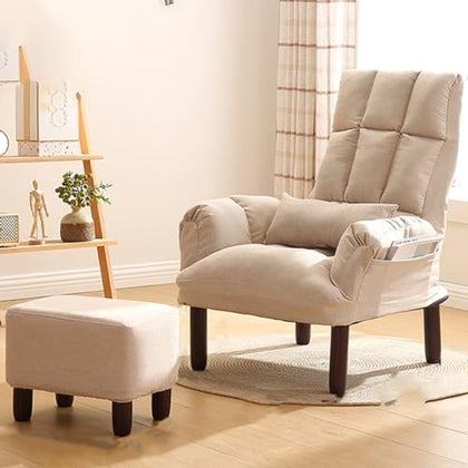 Mid-Century Modern Accent Chair & Ottoman