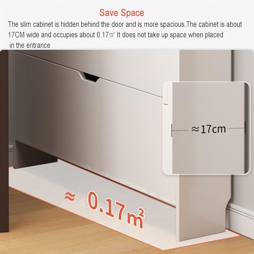 Farmhouse Shoe Storage Cabinet with Drawer