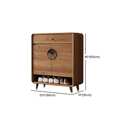 Shoe Storage Cabinet with Adjustable Shelves & Drawer