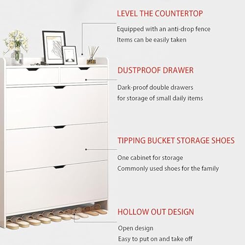 Farmhouse Shoe Storage Cabinet with Drawer