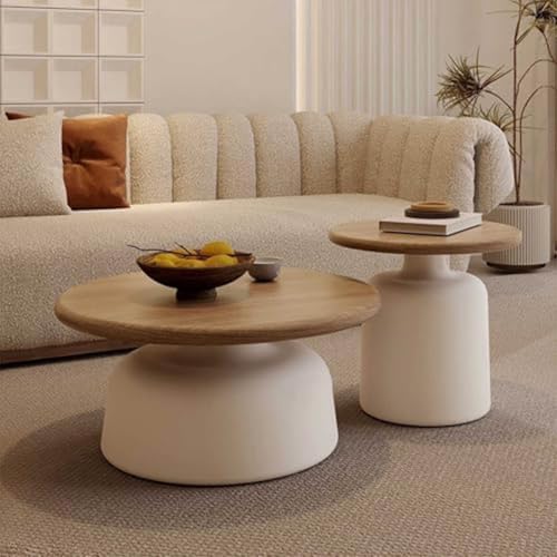 Round Coffee Table Set with Side Table