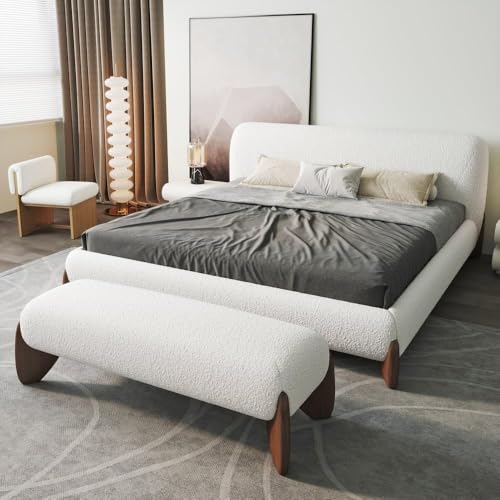 homary Upholstered Bed with Bench 2-Piece Bedroom Set