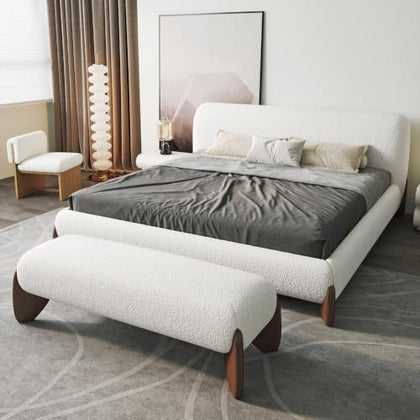 homary Upholstered Bed with Bench 2-Piece Bedroom Set