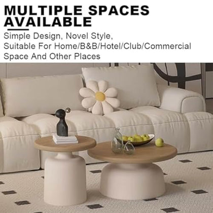 Round Coffee Table Set with Side Table