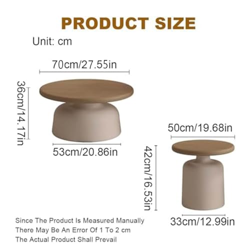 Round Coffee Table Set with Side Table