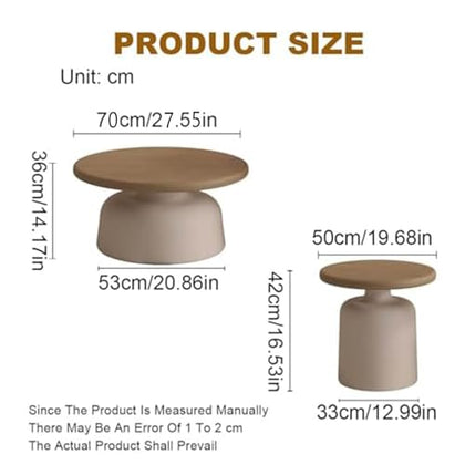 Round Coffee Table Set with Side Table