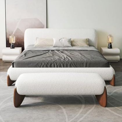 homary Upholstered Bed with Bench 2-Piece Bedroom Set
