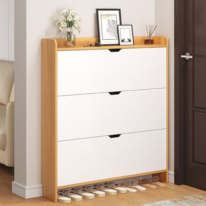 Farmhouse Shoe Storage Cabinet with Drawer