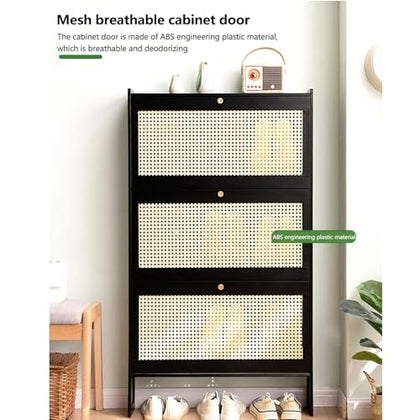 Farmhouse Slim Shoe Storage Cabinet