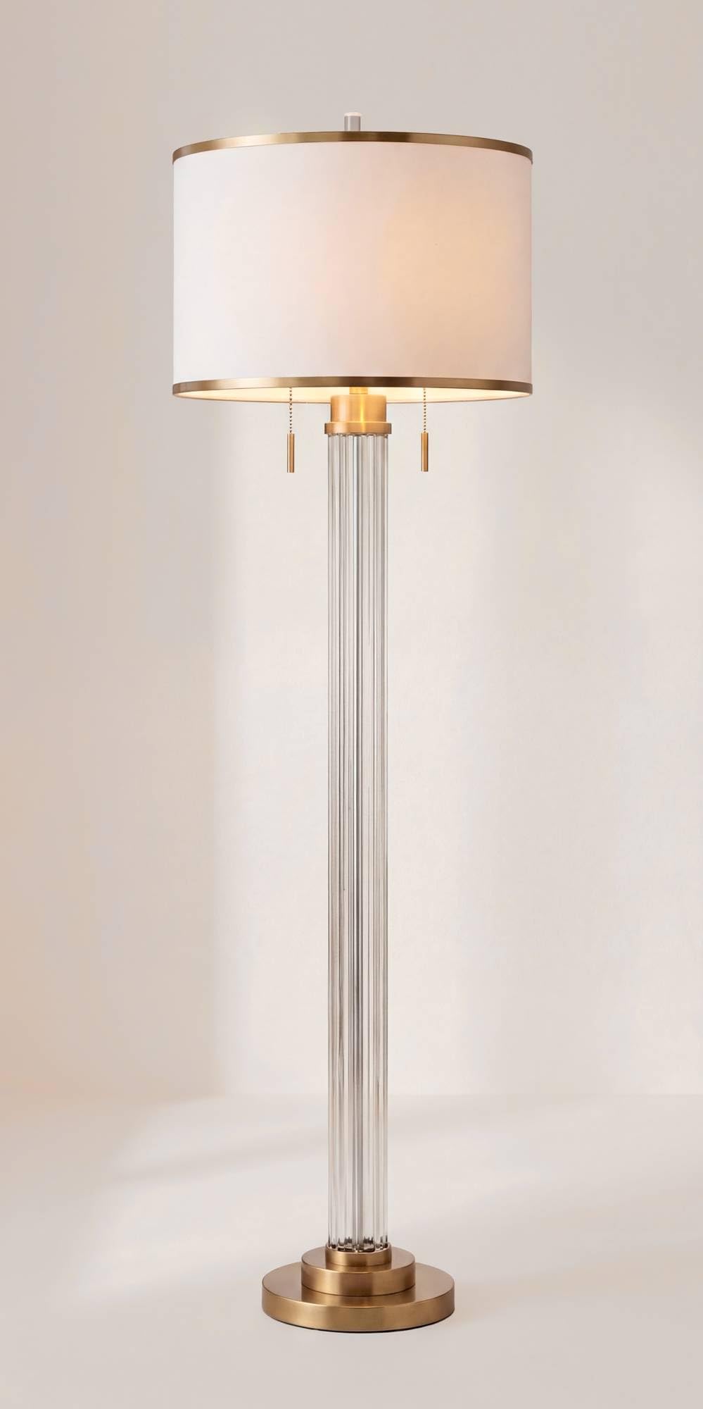 Cadence 62" Satin Brass Crystal Floor Lamp