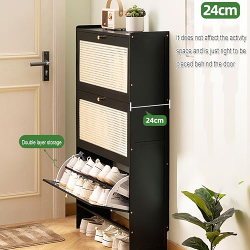 Farmhouse Slim Shoe Storage Cabinet