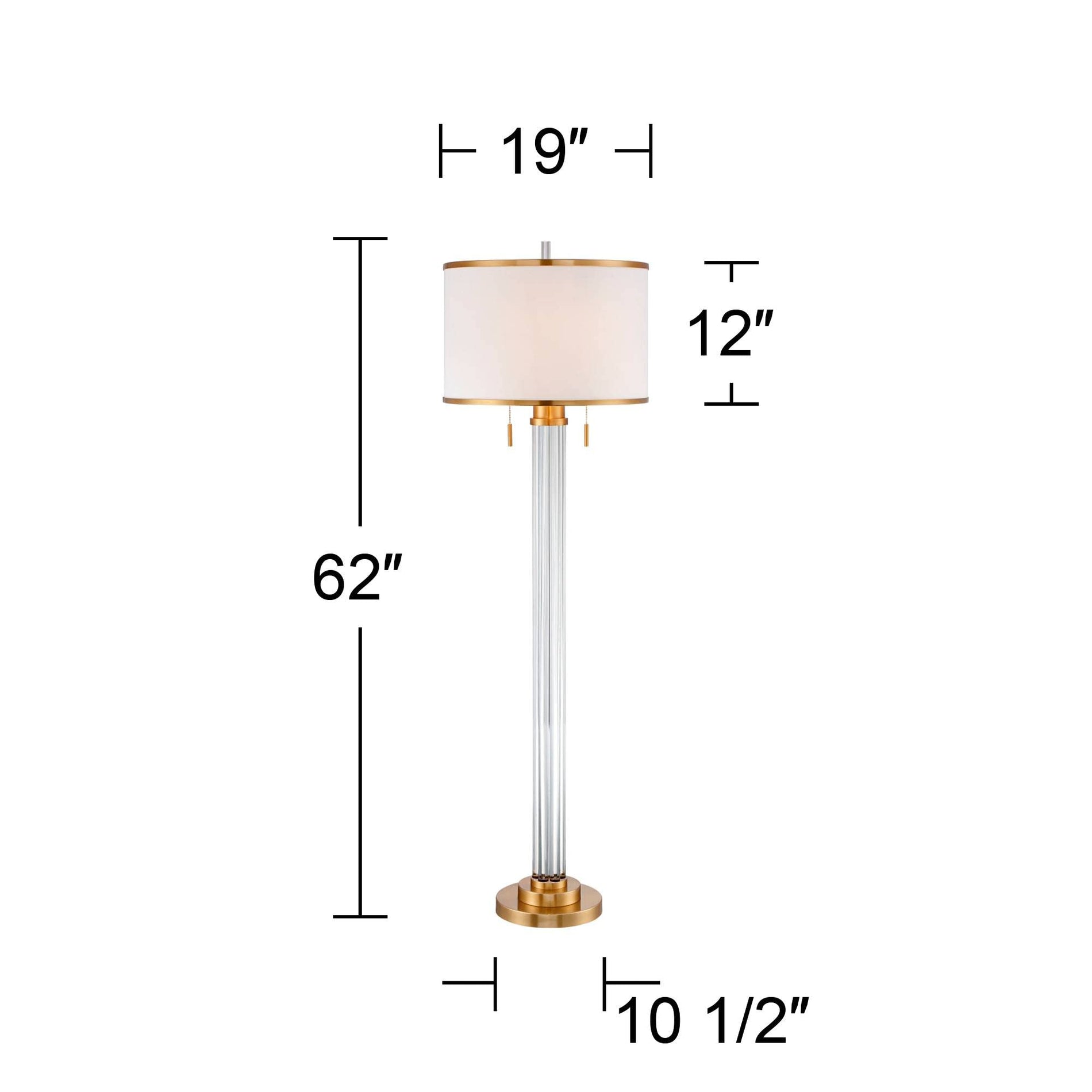 Cadence 62" Satin Brass Crystal Floor Lamp