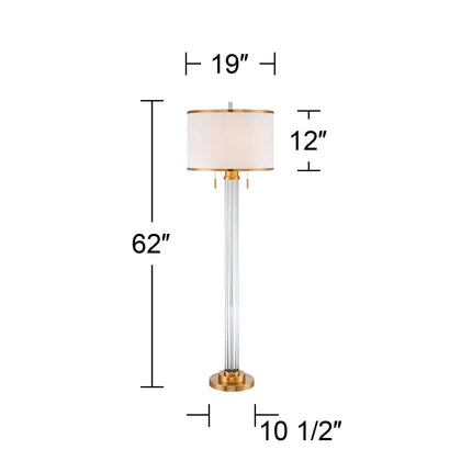 Cadence 62" Satin Brass Crystal Floor Lamp