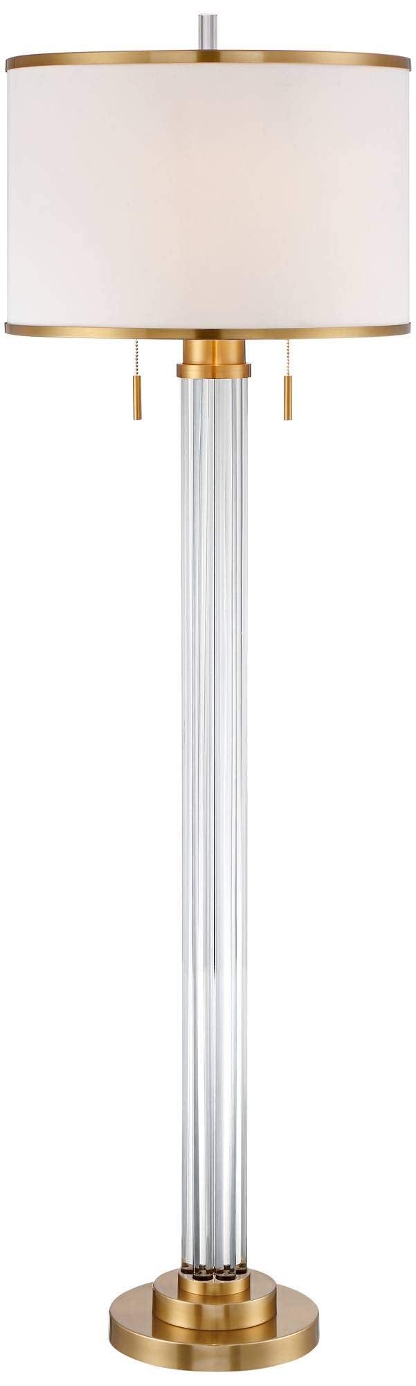 Cadence 62" Satin Brass Crystal Floor Lamp