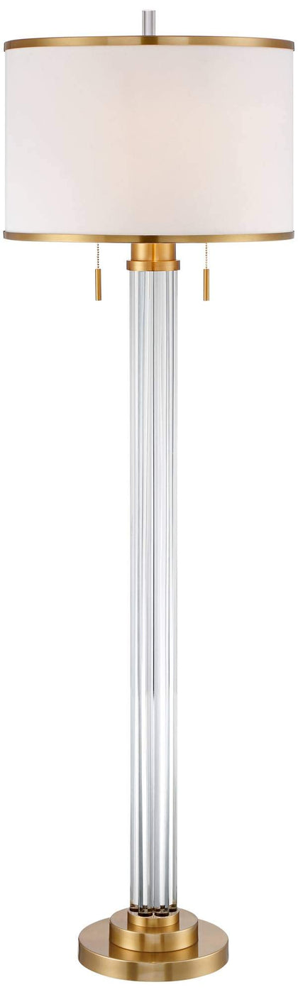 Cadence 62" Satin Brass Crystal Floor Lamp