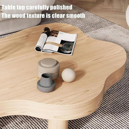 Irregular Solid Wood Coffee Table with 3 Legs