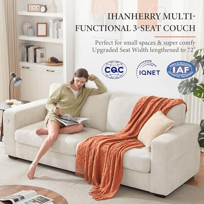 Ihanherry Modern Sofa Chenille Couch 2/3 Seats Loveseat