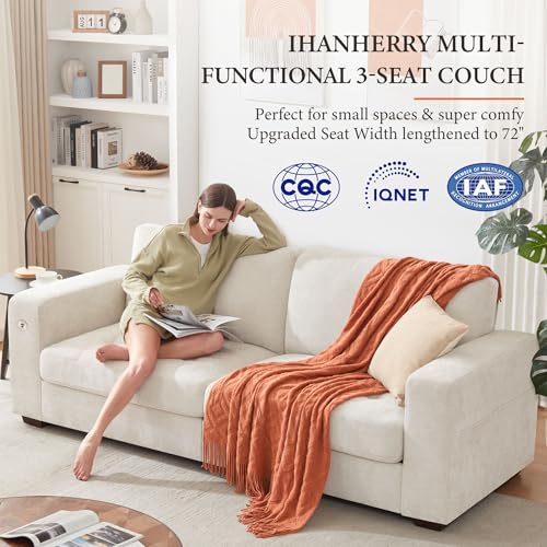 Ihanherry Modern Sofa Chenille Couch 2/3 Seats Loveseat