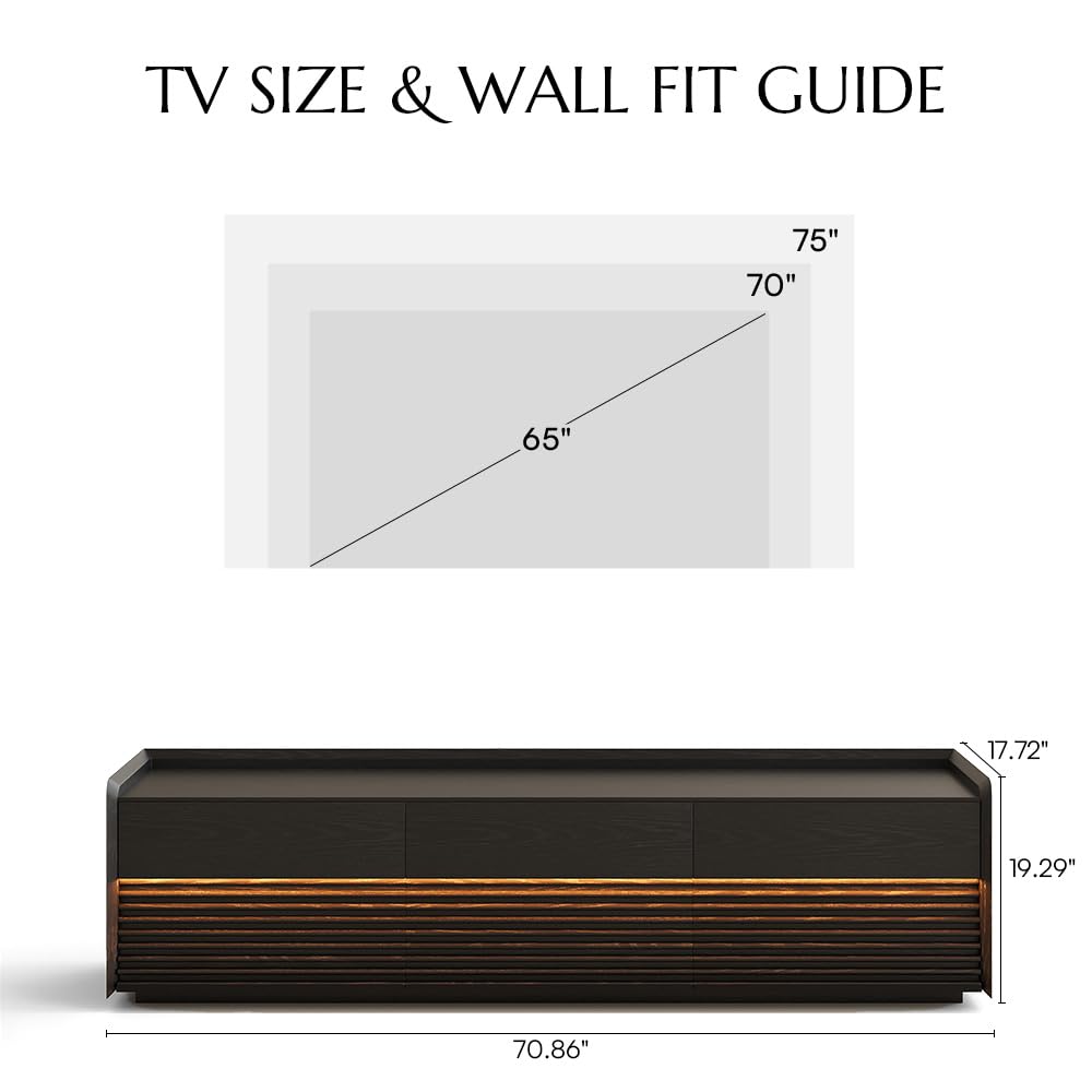 POVISON Fully-Assembled Mid Century Modern TV Stand