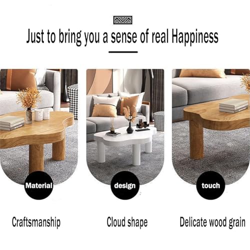 Irregular Solid Wood Coffee Table with 3 Legs
