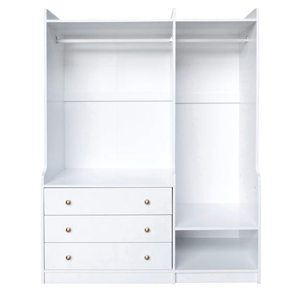 Open Wooden Wardrobe Storage for Bedroom, White