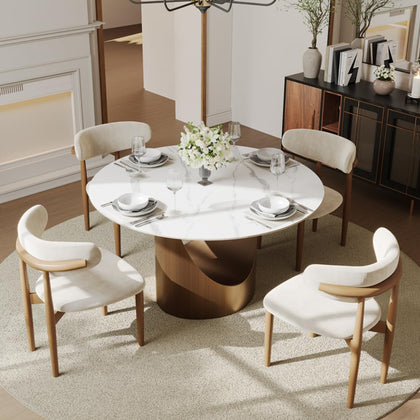 POVISON Modern Dining Table Sintered Stone Tabletop