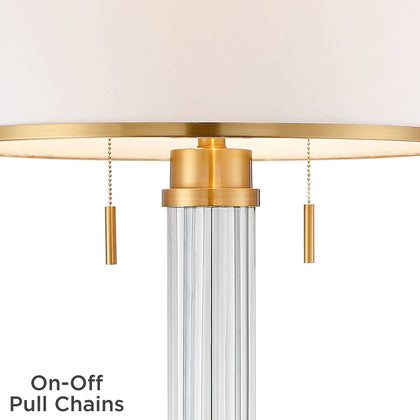 Cadence 62" Satin Brass Crystal Floor Lamp
