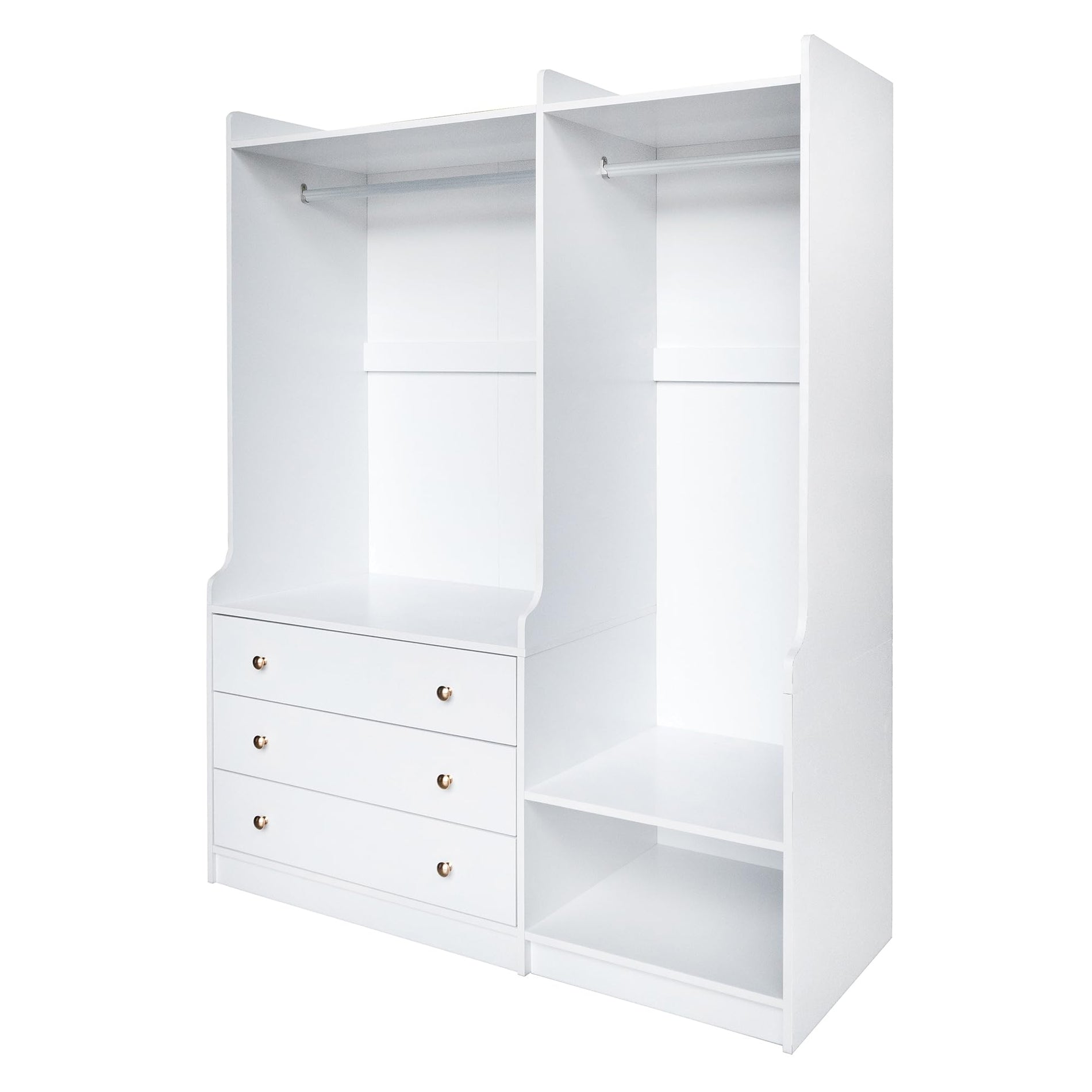 Open Wooden Wardrobe Storage for Bedroom, White