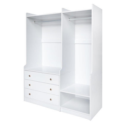 Open Wooden Wardrobe Storage for Bedroom, White