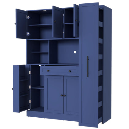 Merax Merax 70'' Tall Traditional Freestanding Buffet with Hutch