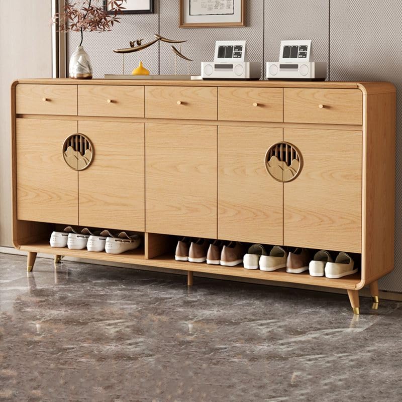 Shoe Storage Cabinet with Adjustable Shelves & Drawer