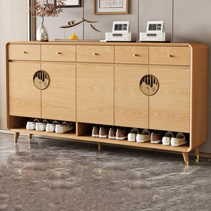 Shoe Storage Cabinet with Adjustable Shelves & Drawer