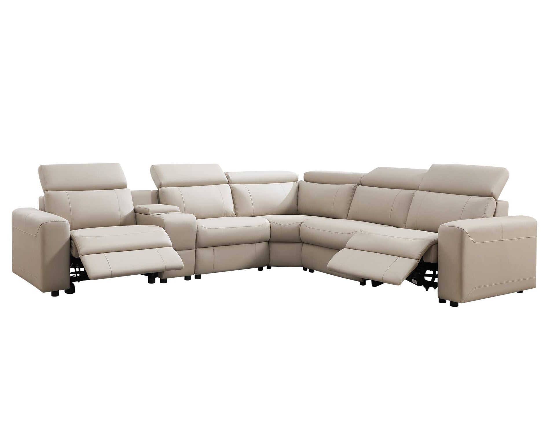Oversized Power Reclining Sofa with Console & Dual Recliners