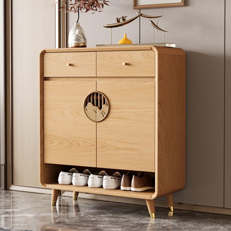Shoe Storage Cabinet with Adjustable Shelves & Drawer