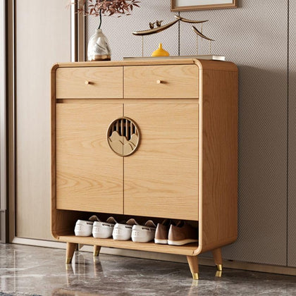 Shoe Storage Cabinet with Adjustable Shelves & Drawer