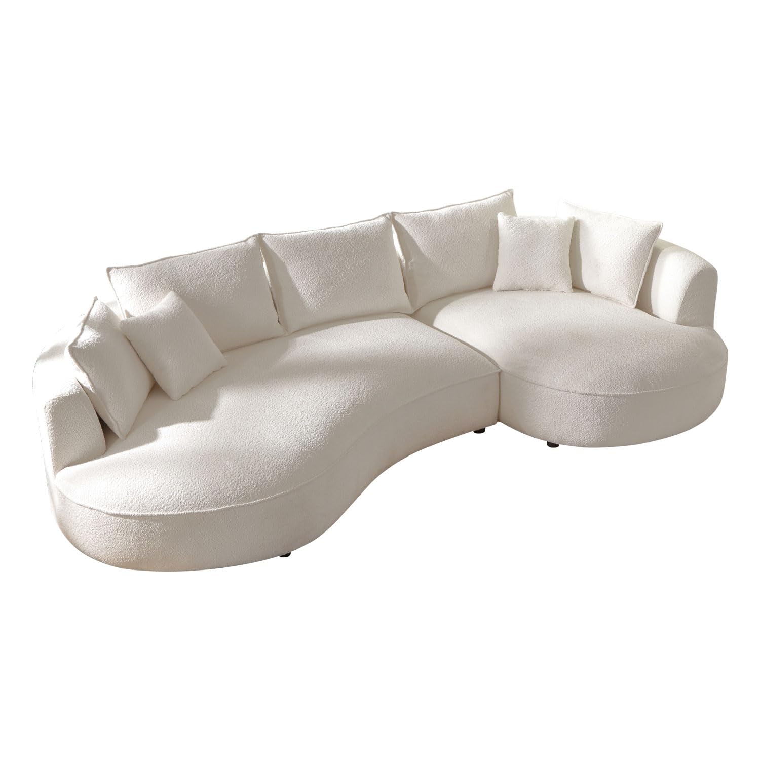 mr.waiba 125” Modern Curved Boucle Sectional Couch