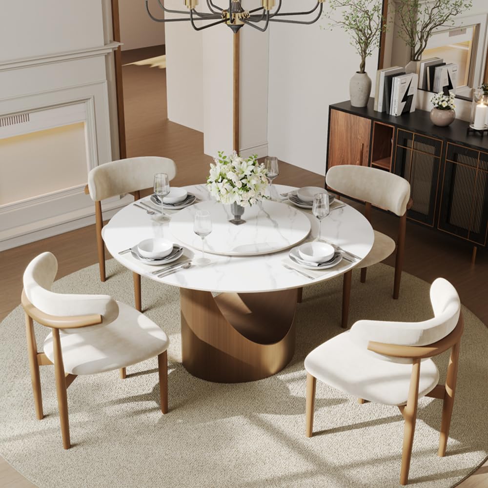 POVISON Modern Dining Table Sintered Stone Tabletop