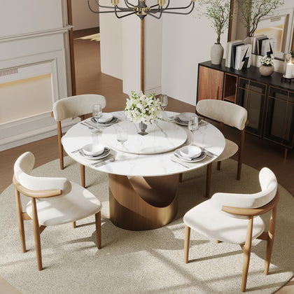 POVISON Modern Dining Table Sintered Stone Tabletop