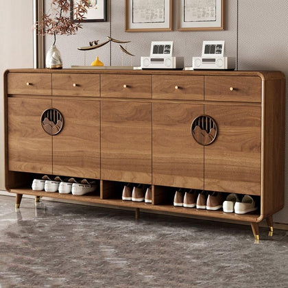Shoe Storage Cabinet with Adjustable Shelves & Drawer