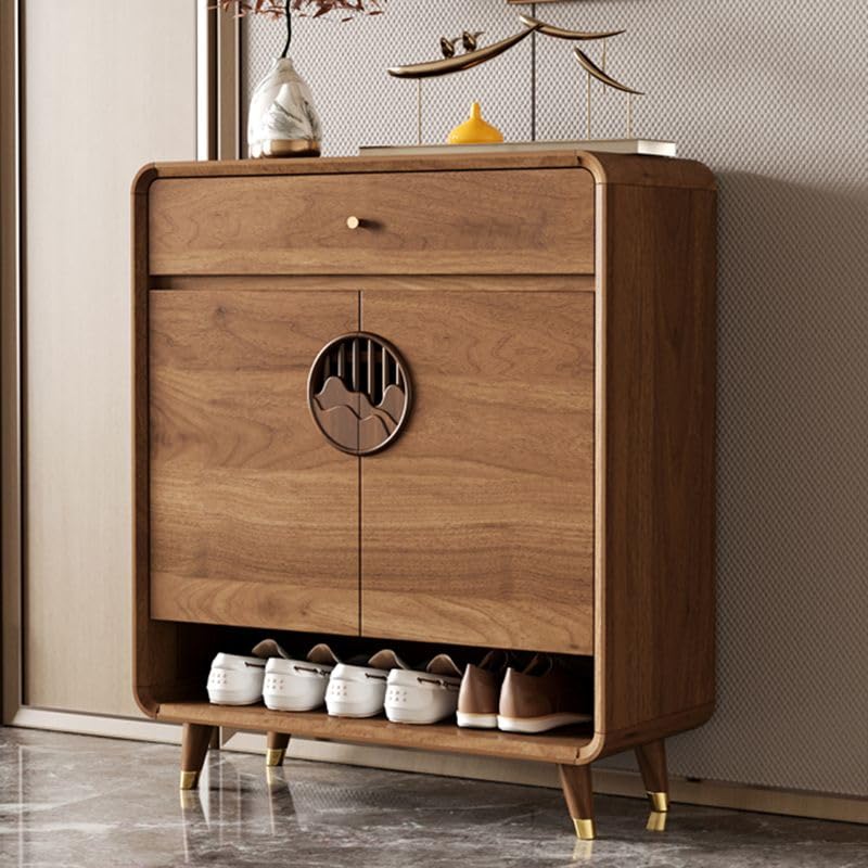 Shoe Storage Cabinet with Adjustable Shelves & Drawer
