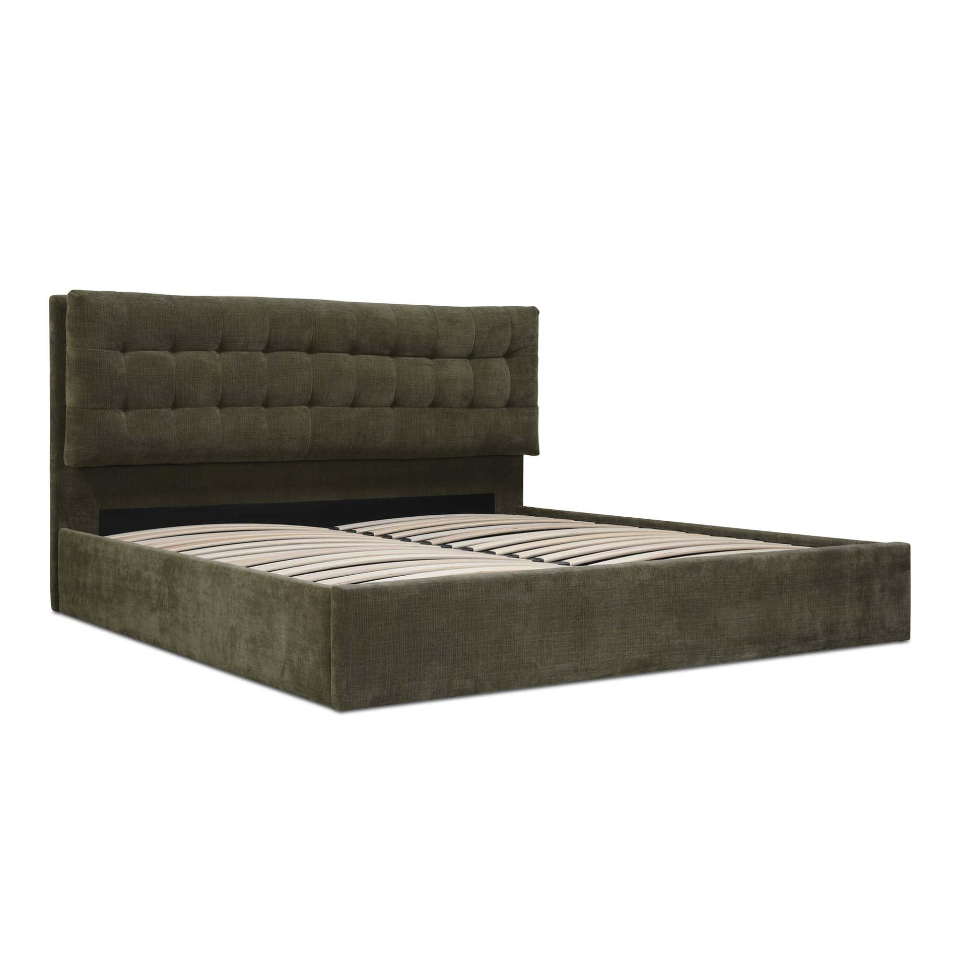 Upholstered Storage Bed with Tufted Headboard
