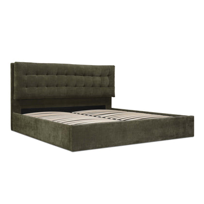 Upholstered Storage Bed with Tufted Headboard