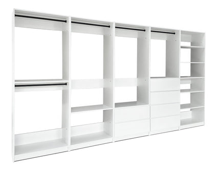 Freestanding Closet System with Shelves & Hanging Rods