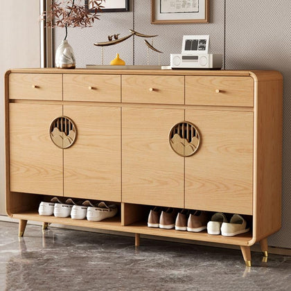 Shoe Storage Cabinet with Adjustable Shelves & Drawer