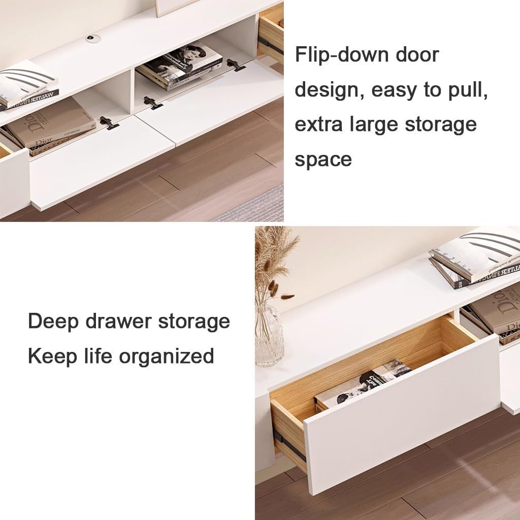 Floating TV Stand with Storage Shelves