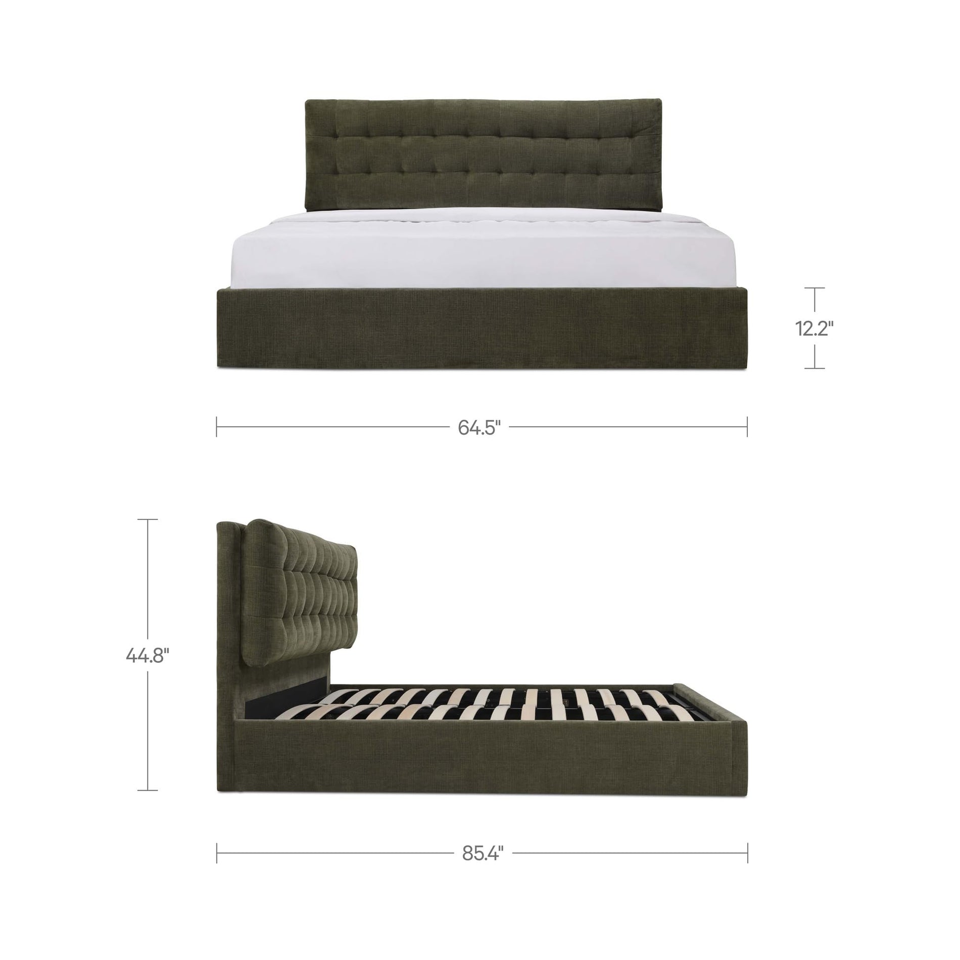 Upholstered Storage Bed with Tufted Headboard