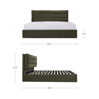 Upholstered Storage Bed with Tufted Headboard